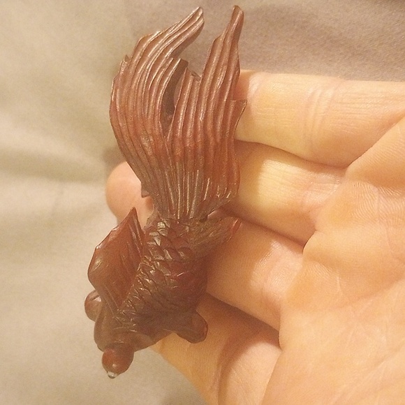 Rosewood  Fish Carving Decor Peice - Picture 4 of 4